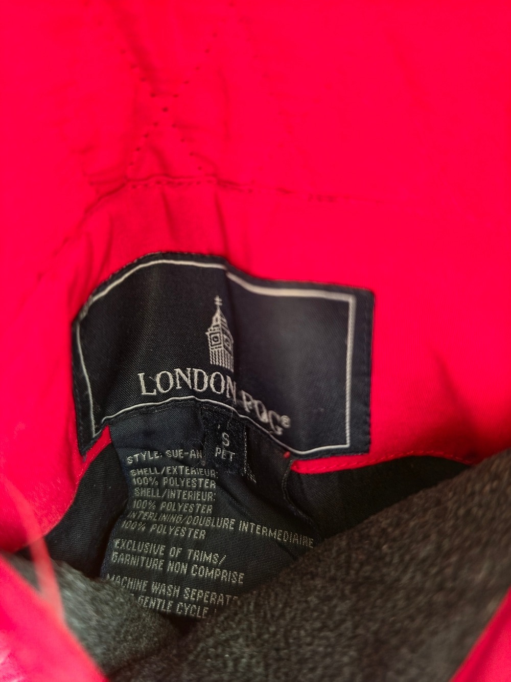 London Fog Quilted Red Button-Front Jacket S/M - Picture 5 of 8
